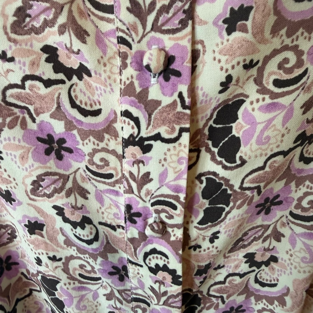 Z Supply EVEREVE Floral Midi Dress M Smocked Back Button Front Boho Cottagecore - Picture 4 of 9